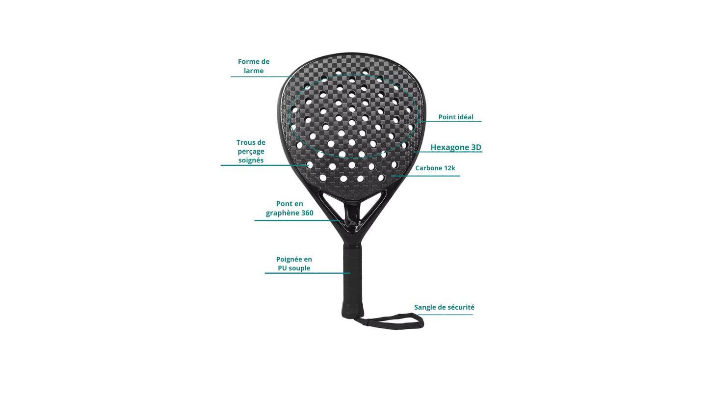 Raquette de padel équilibre parfait entre puissance, précision et légèreté