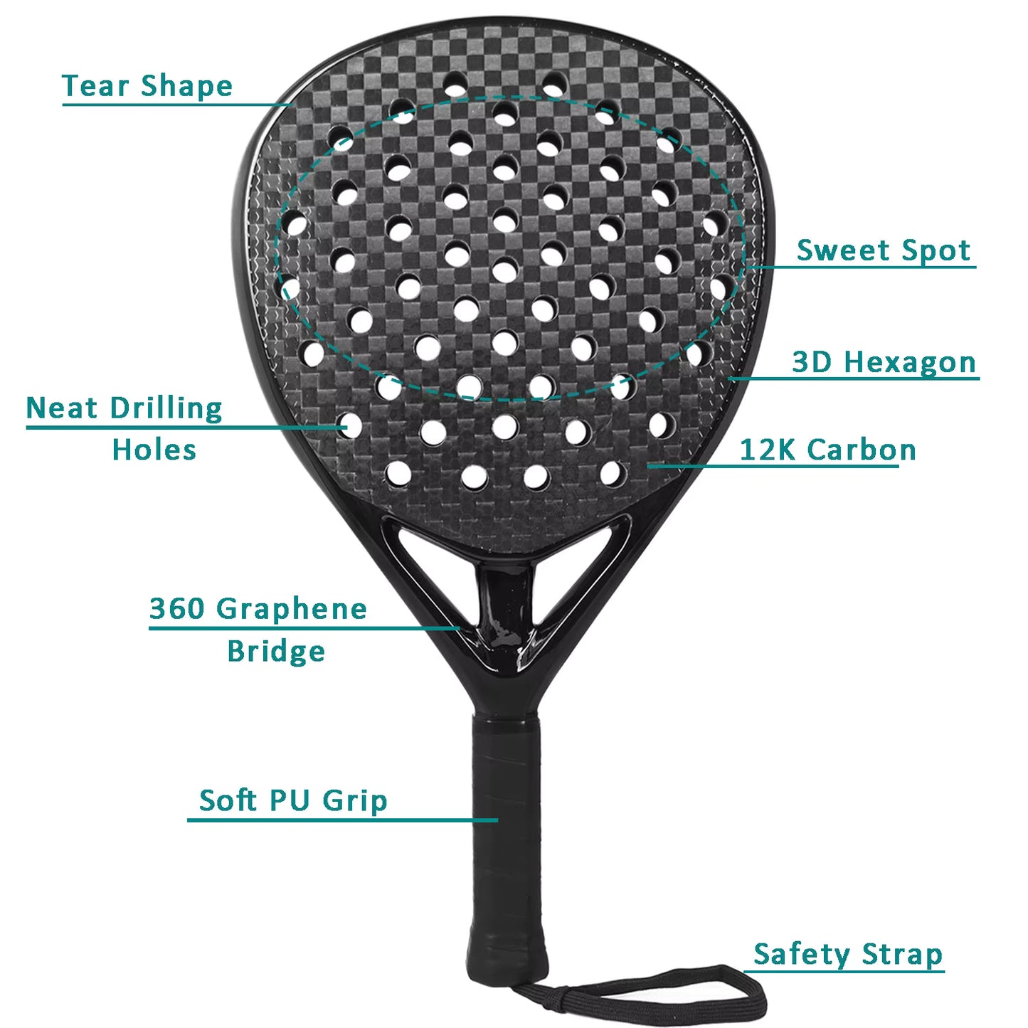 Raquette de padel équilibre parfait entre puissance, précision et légèreté